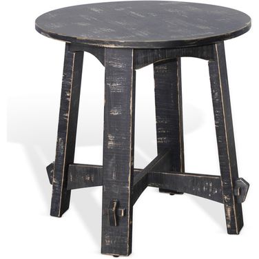 Marina Black Sand End Table In Black