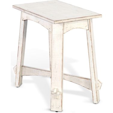 Marina Chair Side Table In White Sand