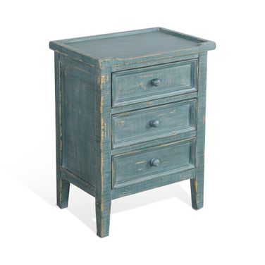 Marina End Table with Drawers In Sea Grass