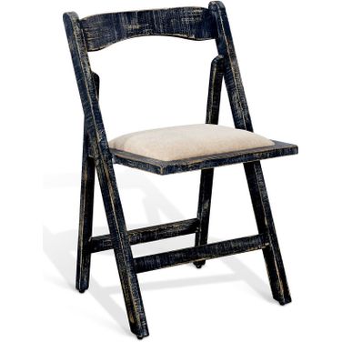 Marina Folding Dining Chair Set of 2 In Sand Black