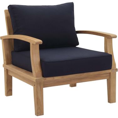 Marina Navy Outdoor Patio Teak Arm Chair