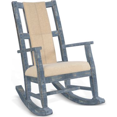 Marina Ocean Blue Rocker With Cushion Seat And Back