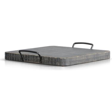 Marina Ottoman Tray In Sand Black