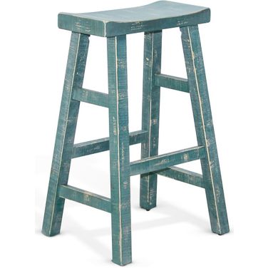 Marina Saddle Seat Barstool with Wood Seat Set of 2 In Seagrass