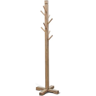 Marina Solid Wood Hat Rack with 8-Prong Hooks In Beach Pebble