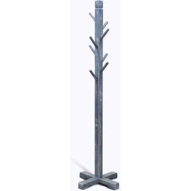 Marina Solid Wood Hat Rack with 8-Prong Hooks In Ocean Blue