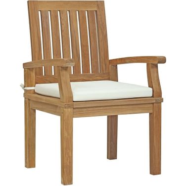 Marina Outdoor Patio Teak Dining Chair In Natural White