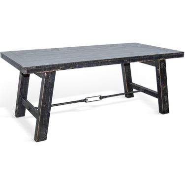 Marina Wood Dining Table with Turnbuckle In Sand Black