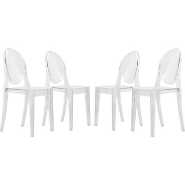 Marion Transparent Acrylic Chair Set of 4 In Clear