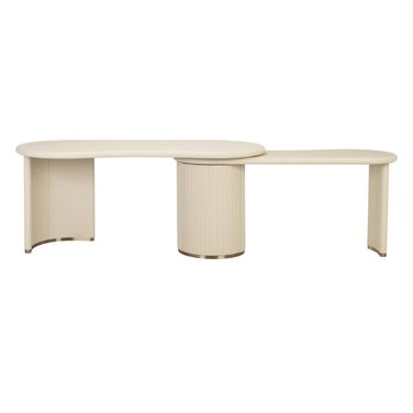 Mariposa Desk In Antique Brass and Cream