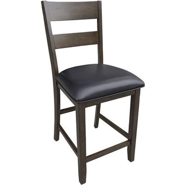 Mariposa Ladderback Counter Chair Set of 2 with Upholstered Seat Warm Grey Finish