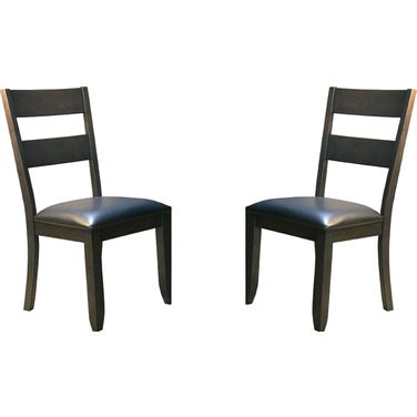 Mariposa Black Ladderback Upholstered Side Chair Set of 2