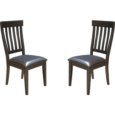 Mariposa Black Slat Back Upholstered Side Chair Set of 2