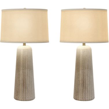 Marissa 31 Inch Resin Table Lamps Set of 2 In Tan