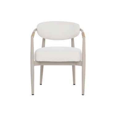 Marita Dining Armchair In Greige and Louis Cream