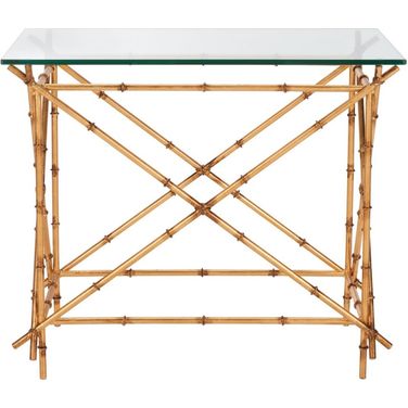 Mark Crisscrossed Gold Accent Table