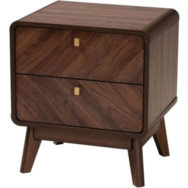 Markell Wood 2 Drawer Nightstand In Walnut Brown