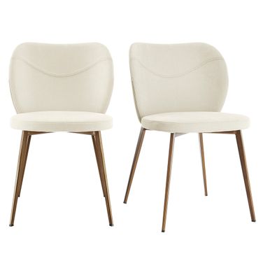 Markus Side Chair Set of 2 In Beige and Antique Bronze