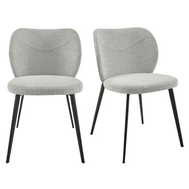 Markus Side Chair Set of 2 In Light Gray and Black
