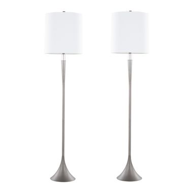 Marla 65 Inch Metal Floor Lamp Set of 2 In White