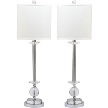 Marla Clear 31 Inch Crystal Candlestick Lamp Set of 2
