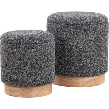 Marla Nesting Ottoman Set In Black