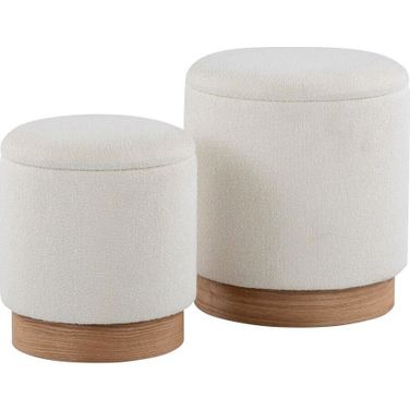 Marla Nesting Ottoman Set In Cream