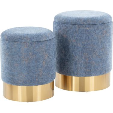 Marla Nesting Ottoman Set of 2 In Blue