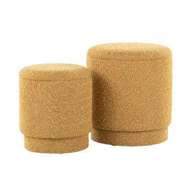 Marla Upholstered Ottoman Set of 2 In Yellow