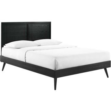 Marlee King Wood Platform Bed With Splayed Legs In Black