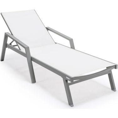 Marlin Patio Chaise Lounge Chair In White