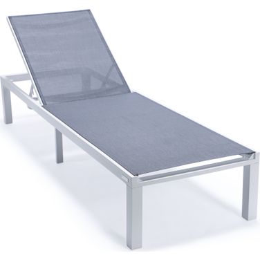Marlin Patio Chaise Lounge Chair Set of 2 In Dark Grey/White