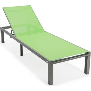 Marlin Patio Chaise Lounge Chair Set of 2 In Green/Grey