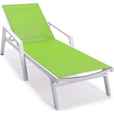Marlin Patio Chaise Lounge Chair With Armrests Set of 2 In Green