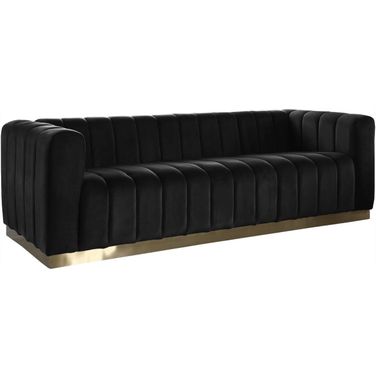 Marlon Velvet Sofa In Black