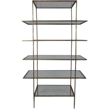 Orlando Bookcase In Gold And Clear