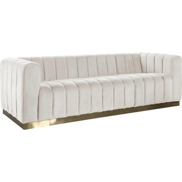 Marlon Velvet Sofa In Cream