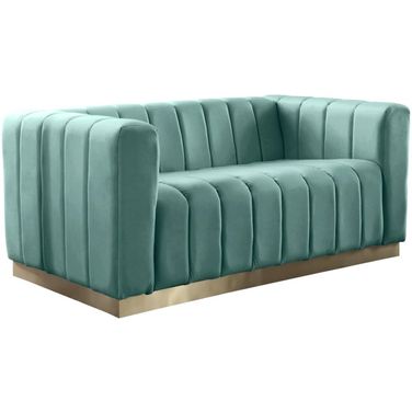 Marlon Velvet Loveseat In Mint