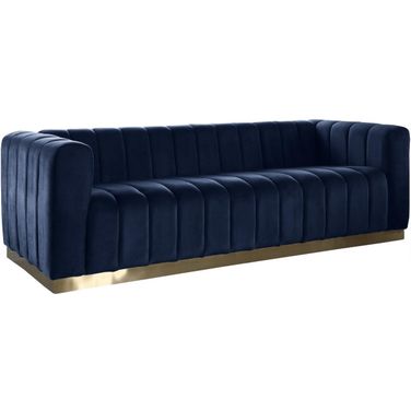 Marlon Velvet Sofa In Navy