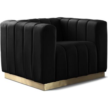 Marlon Velvet Chair In Black