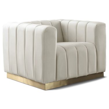 Marlon Velvet Chair In Cream