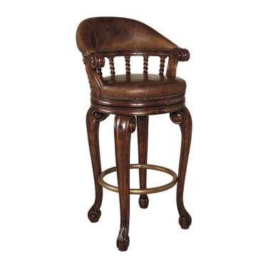 Marlowe Swivel Counter Stool In Mahogany