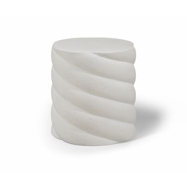 Marmet Concrete Indoor and Outdoor End Table In Cream