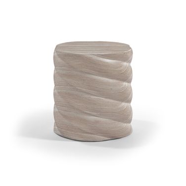 Marmet Concrete Indoor and Outdoor End Table In Travertine