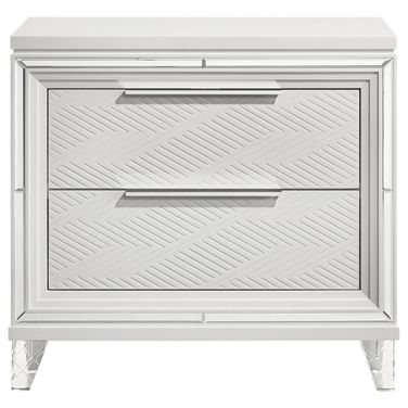 Marmore 2-Drawer Nightstand Bedside Table In White