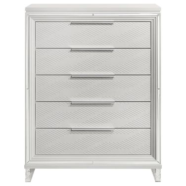 Marmore 5-Drawer Bedroom Chest of Drawers In White