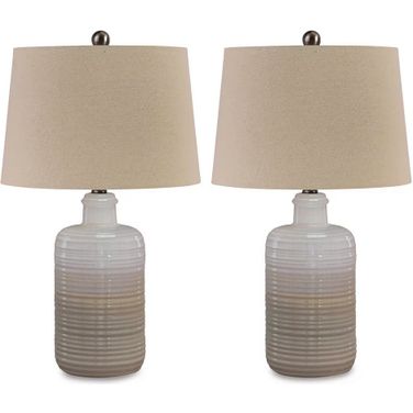 Marnina Brown Ceramic Table Lamp Set of 2