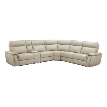 Maroni 6-Piece Modular Power Reclining Sectional with Power Headrests In Taupe