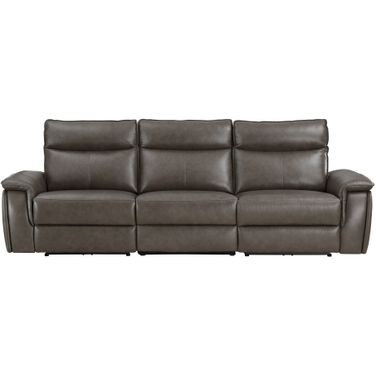 Maroni Power Double Reclining Sofa with Power Headrests In Brown