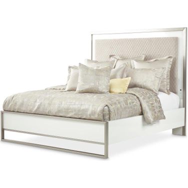 Marquee Eastern King Panel Bed In Cloud White